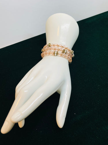 1940’s Pink Coil Beaded Bracelet